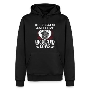 Scottish Highland Cattle Cow - Männer Premium Bio Hoodie - Schwarz - Vorne - Nico (187cm)