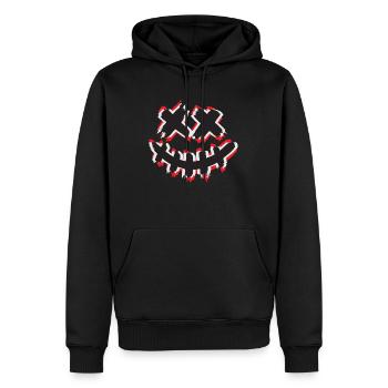 Sourire X - Sweat à capuche Premium bio Homme - noir - Devant - Nico (187cm)