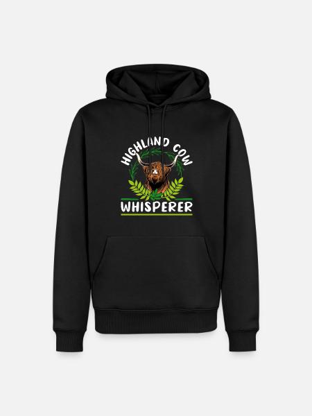 Scottish Highland Cattle Cow - Men’s Premium Organic Hoodie - black