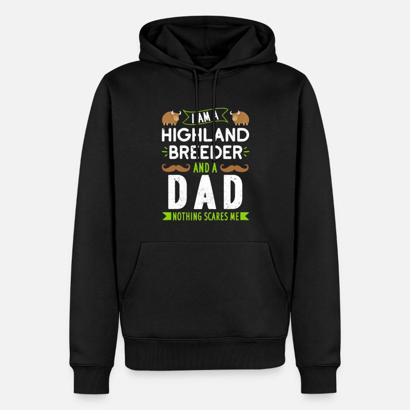Vache bovine écossaise des Highlands - Sweat à capuche Premium bio Homme - noir