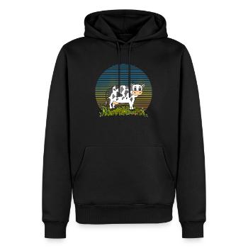 Cow - Men’s Premium Organic Hoodie - black - Front - Nico (187cm)