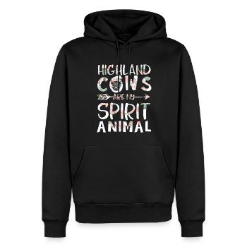 Scottish Highland Cattle Cow - Männer Premium Bio Hoodie - Schwarz - Vorne - Nico (187cm)