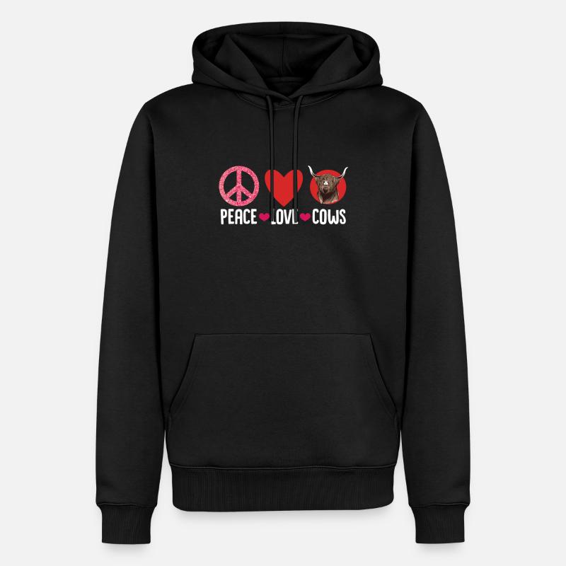 Vache bovine écossaise des Highlands - Sweat à capuche Premium bio Homme - noir