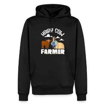 Scottish Highland Cattle Cow - Männer Premium Bio Hoodie - Schwarz - Vorne - Nico (187cm)