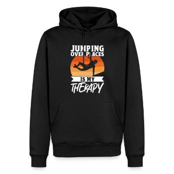 Parkour Freerunning Traceur - Männer Premium Bio Hoodie - Schwarz - Vorne - Nico (187cm)