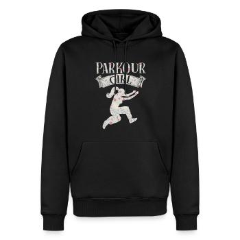 Parkour Freerunning Traceur - Männer Premium Bio Hoodie - Schwarz - Vorne - Nico (187cm)