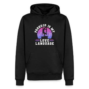 Parkour Freerunning Traceur - Männer Premium Bio Hoodie - Schwarz - Vorne - Nico (187cm)