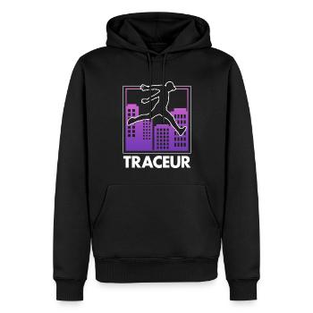 Parkour Freerunning Traceur - Männer Premium Bio Hoodie - Schwarz - Vorne - Nico (187cm)