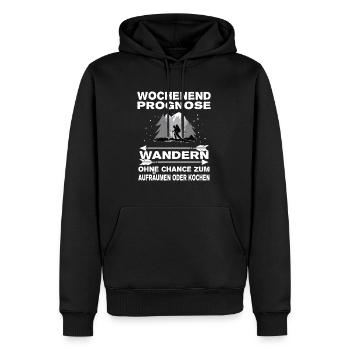 Wochenend Prognose Wandern Outdoor Berge - Männer Premium Bio Hoodie - Schwarz - Vorne - Nico (187cm)
