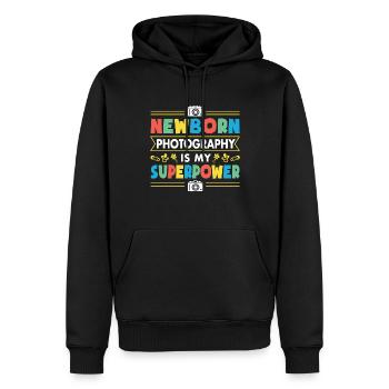 Photography Camera Lens Retro - Männer Premium Bio Hoodie - Schwarz - Vorne - Nico (187cm)