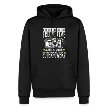 Photography Camera Lens I Can - Männer Premium Bio Hoodie - Schwarz - Vorne - Nico (187cm)