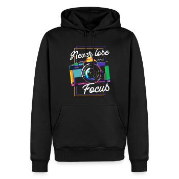 Photography Camera Lens Retro - Männer Premium Bio Hoodie - Schwarz - Vorne - Nico (187cm)