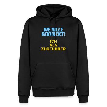 Die mille geknackt ich als zugführer Geschenk Papa - Männer Premium Bio Hoodie - Schwarz - Vorne - Nico (187cm)