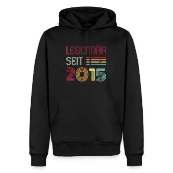 Legendär Seit 2015 Jahr Retro 15er Jahrgang - Männer Premium Bio Hoodie - Schwarz - Vorne - Nico (187cm)
