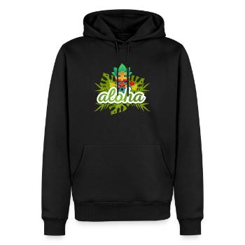 aloha - Sweat à capuche Premium bio Homme - noir - Devant - Nico (187cm)