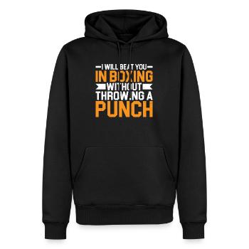 Vous battra en boxe sans lancer un coup de poing 3 - Sweat à capuche Premium bio Homme - noir - Devant - Nico (187cm)
