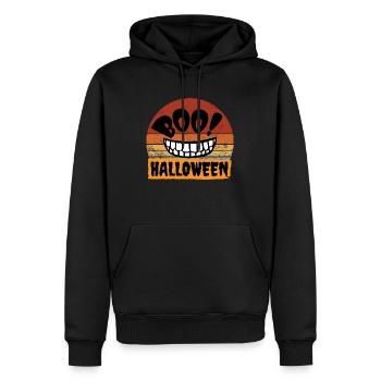 Boo Halloween Sourire Terrifiant - Sweat à capuche Premium bio Homme - noir - Devant - Nico (187cm)