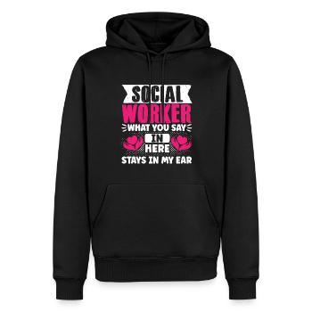 School Social Work Month Hands - Men’s Premium Organic Hoodie - black - Front - Nico (187cm)