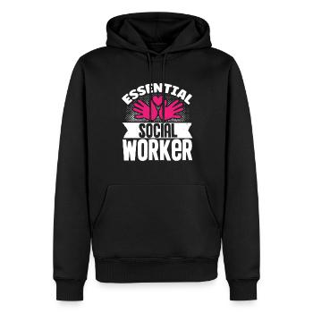 School Social Work Month Hands - Men’s Premium Organic Hoodie - black - Front - Nico (187cm)
