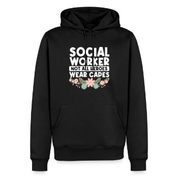 School Social Work Month Flowers - Männer Premium Bio Hoodie - Schwarz - Vorne - Nico (187cm)