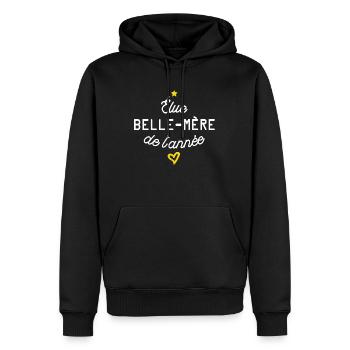 elue belle mère de l année - Sweat à capuche Premium bio Homme - noir - Devant - Nico (187cm)