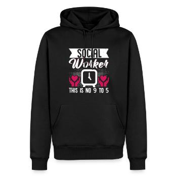 School Social Work Month Hands - Men’s Premium Organic Hoodie - black - Front - Nico (187cm)