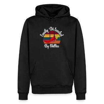 Easily Ditaracted by Chillies, Hot food Lover - Men’s Premium Organic Hoodie - black - Front - Nico (187cm)