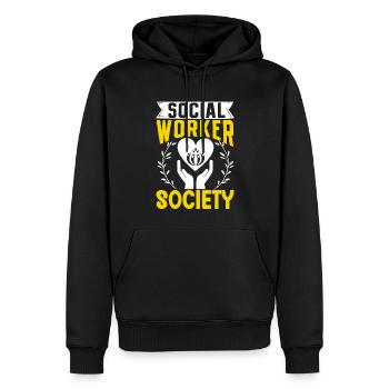 School Social Work Month Hands - Men’s Premium Organic Hoodie - black - Front - Nico (187cm)