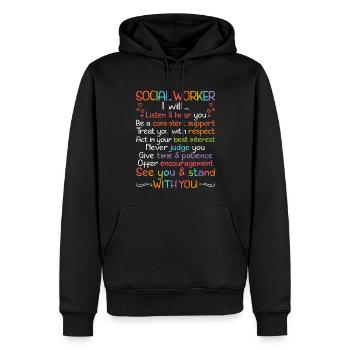 School Social Work Month Crayon - Männer Premium Bio Hoodie - Schwarz - Vorne - Nico (187cm)