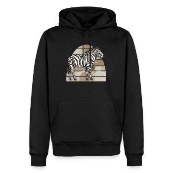 Zebra - Männer Premium Bio Hoodie - Schwarz - Vorne - Nico (187cm)