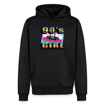 Proverbes des années 1990 Idée cadeau des années 90 - Sweat à capuche Premium bio Homme - noir - Devant - Nico (187cm)