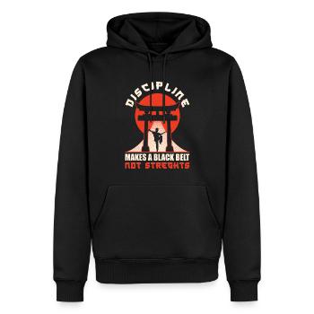 Karate Black Belt Gi Uniform - Männer Premium Bio Hoodie - Schwarz - Vorne - Nico (187cm)