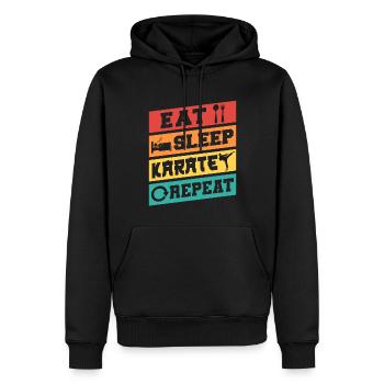Karate Black Belt Gi Uniform Eat - Männer Premium Bio Hoodie - Schwarz - Vorne - Nico (187cm)
