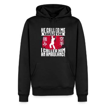 Karate Black Belt Gi Uniform He - Männer Premium Bio Hoodie - Schwarz - Vorne - Nico (187cm)