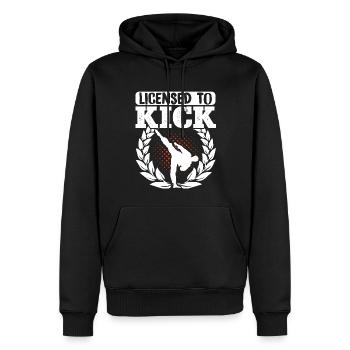 Karate Black Belt Gi Uniform - Männer Premium Bio Hoodie - Schwarz - Vorne - Nico (187cm)