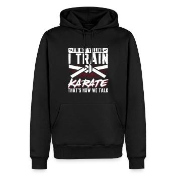 Karate Black Belt Gi Uniform I'M - Männer Premium Bio Hoodie - Schwarz - Vorne - Nico (187cm)