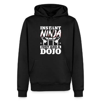 Karate Black Belt Gi Uniform - Männer Premium Bio Hoodie - Schwarz - Vorne - Nico (187cm)