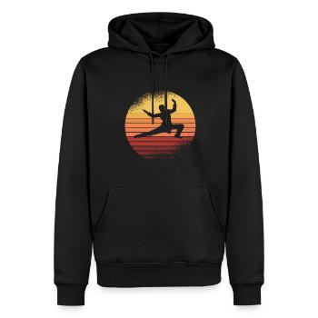 Karate Black Belt Gi Uniform - Männer Premium Bio Hoodie - Schwarz - Vorne - Nico (187cm)
