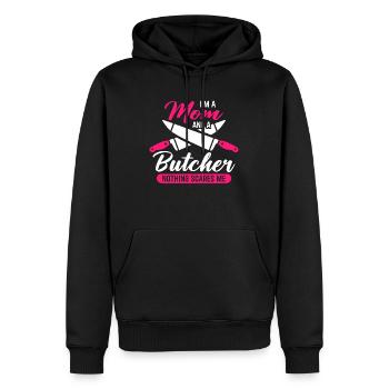 Butcher Butcher Butcher Butcher’s Gift - Sweat à capuche Premium bio Homme - noir - Devant - Nico (187cm)