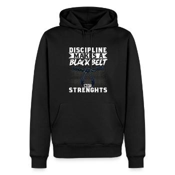 Karate Black Belt Gi Uniform - Männer Premium Bio Hoodie - Schwarz - Vorne - Nico (187cm)