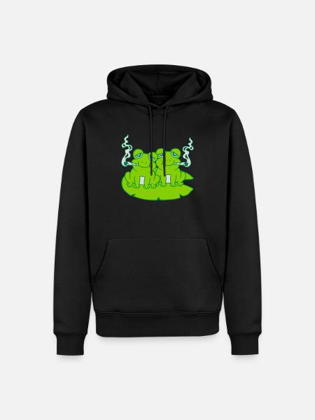 2 Stoner Friends Frogs - Men’s Premium Organic Hoodie - black