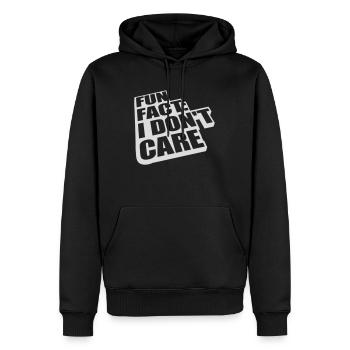 I don't care fact - Men’s Premium Organic Hoodie - black - Front - Nico (187cm)