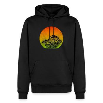 Raggae mushrooms - Männer Premium Bio Hoodie - Schwarz - Vorne - Nico (187cm)