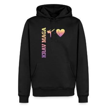 Krav Maga Apparel Israeli Self - Männer Premium Bio Hoodie - Schwarz - Vorne - Nico (187cm)