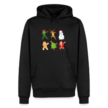Dabbing Christmas Gingerbread Man Christmas Tree - Men’s Premium Organic Hoodie - black - Front - Nico (187cm)