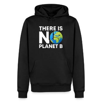 There is no Planet B - Männer Premium Bio Hoodie - Schwarz - Vorne - Nico (187cm)