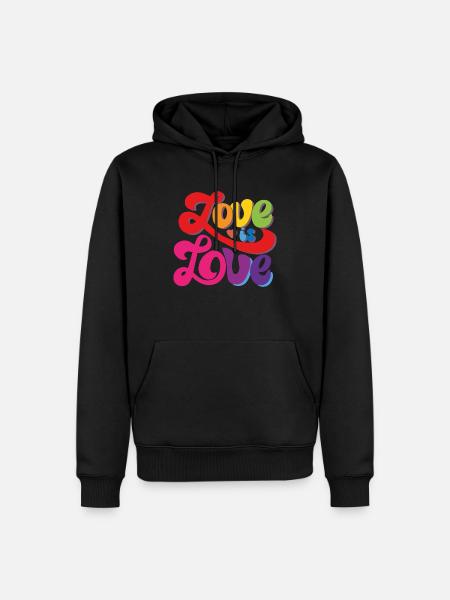 Love is Love - Pride Month - Rainbow - Men’s Premium Organic Hoodie - black