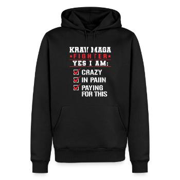 Krav Maga Apparel Israeli Self - Männer Premium Bio Hoodie - Schwarz - Vorne - Nico (187cm)