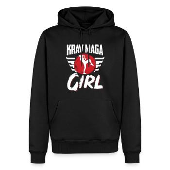 Krav Maga Apparel Israeli Self - Männer Premium Bio Hoodie - Schwarz - Vorne - Nico (187cm)