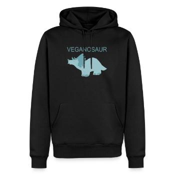 Veganosaur - Veganodinosaurus - Männer Premium Bio Hoodie - Schwarz - Vorne - Nico (187cm)